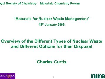 Overview of the Different Types of Nuclear Waste - Royal Society of ...