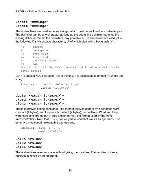 Imagecraft c compiler and development environment for the atmel avr