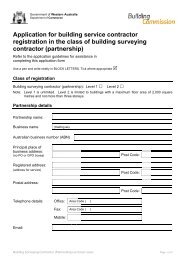 Partnership - Building Surveying Contractor Application Form