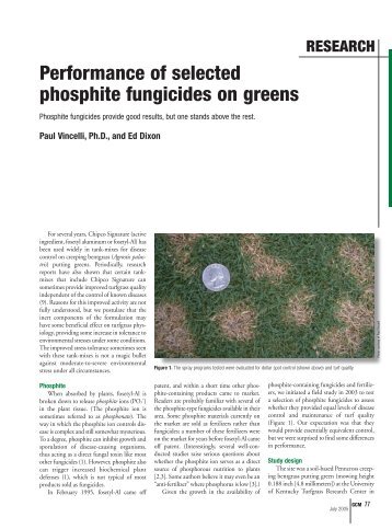 Performance of selected phosphite fungicides on greens - GCSAA