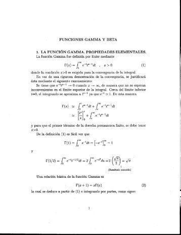 Funciones Gamma y Beta