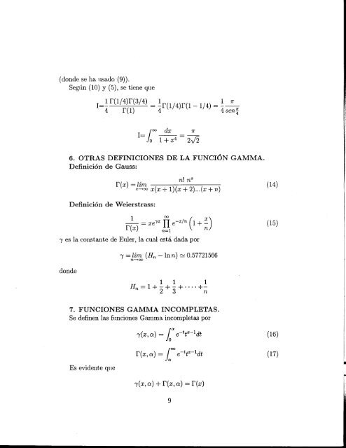 Funciones Gamma y Beta