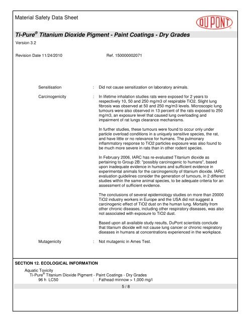 Ti-Pure Titanium Dioxide Pigment - Paint Coatings - Dry Grades