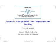 Lecture 9: Intercept Point, Gain Compression and ... - Ali M. Niknejad