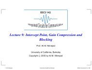 Lecture 9: Intercept Point, Gain Compression and ... - Ali M. Niknejad