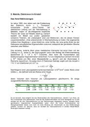 5. Metalle, Elektronen im Kristall Das freie Elektronengas