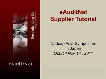 eAuditNet Supplier Tutorial