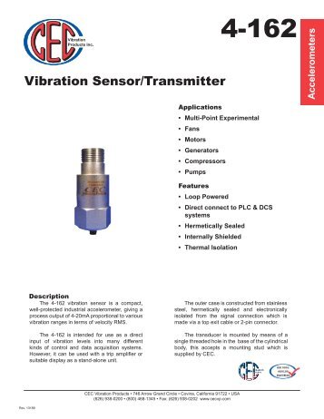 4-162 Spec Sheet - CEC Vibration Products