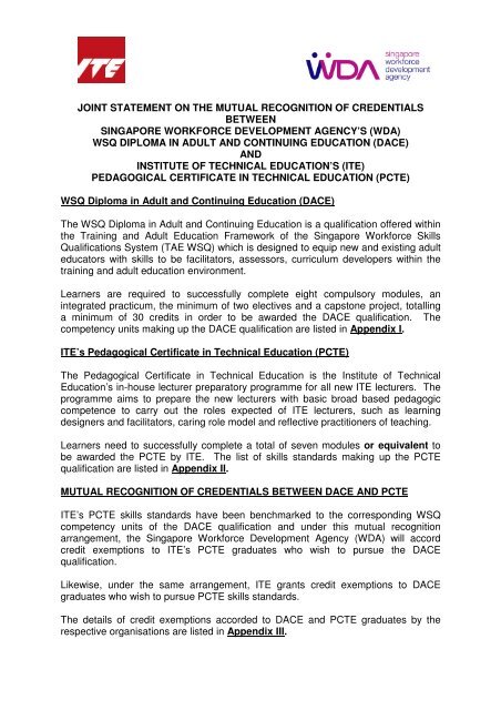 Further Details Institute For Adult Learning Singapore