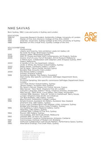 NIKE SAVVAS - Arc One Gallery