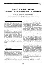 removal of gallium ions from aqueous solutions using tea waste by ...