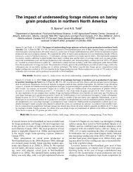 The impact of underseeding forage mixtures on barley grain ...