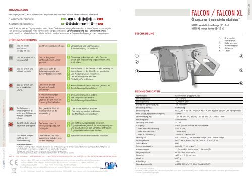 FALCON Bedienungsanleitung PDF | 350 KB - BEA Industrial