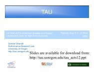 Slides are available for download from: http://tau ... - The ACTS Toolkit