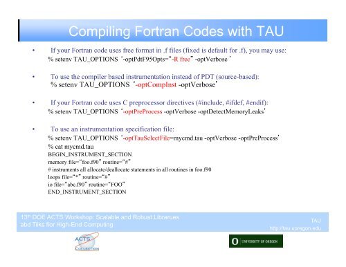 Slides are available for download from: http://tau ... - The ACTS Toolkit