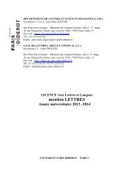 Brochure Lettres modernes - Université Paris Diderot-Paris 7