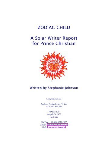 Solar Writer - Zodiac Child - Esoteric Technologies