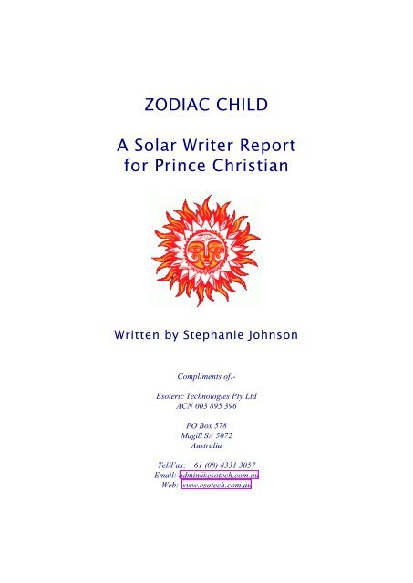Solar Writer - Zodiac Child - Esoteric Technologies