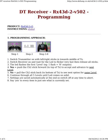 DT Receiver - Rx43d-2-v502 - Programming - Micron Radio Control