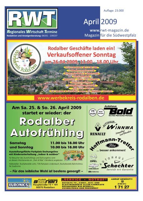 April 2009 - RWT - Magazin für die Südwestpfalz