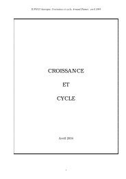 CROISSANCE ET CYCLE - Oeconomia.net