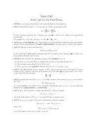 Math 250B Study tips for the Final Exam