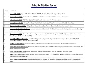 Asheville City Bus Routes