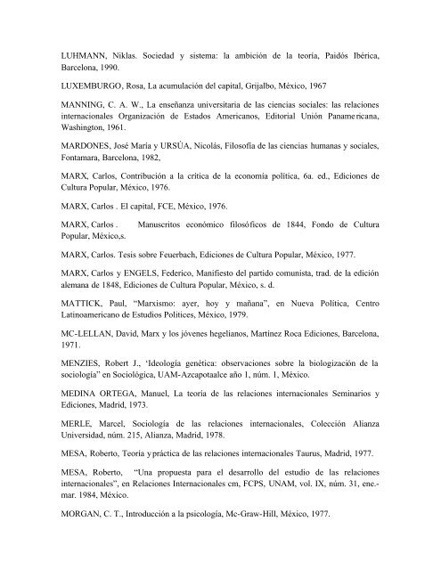 teoria de las relaciones internacionales - PÃ¡ginas Personales UNAM