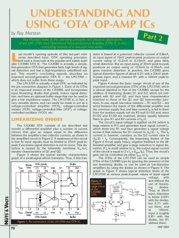 UNDERSTANDING AND USING 'OTA' OP-AMP ICs - Nuts & Volts ...