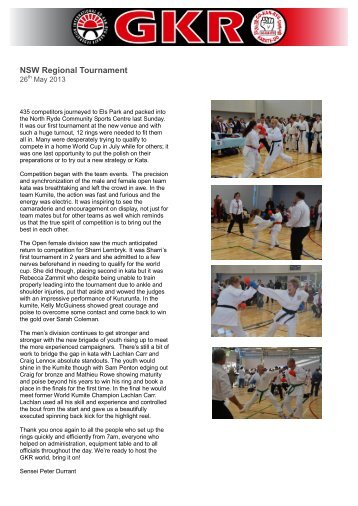 NSW Regional Tourn 2.. - GKR Karate