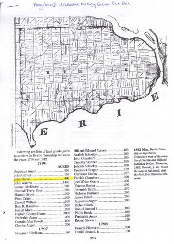 Bertie Ontario Land Grants - Crego-Jones Family History