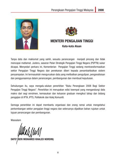 perangkaan pengajian tinggi malaysia tahun 2008 - Kementerian ...