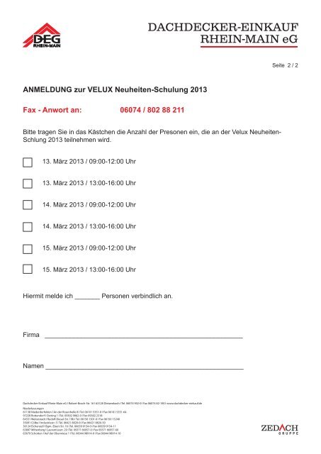 EINLADUNG zur VELUX Neuheiten-Schulung 2013 - Dachdecker ...