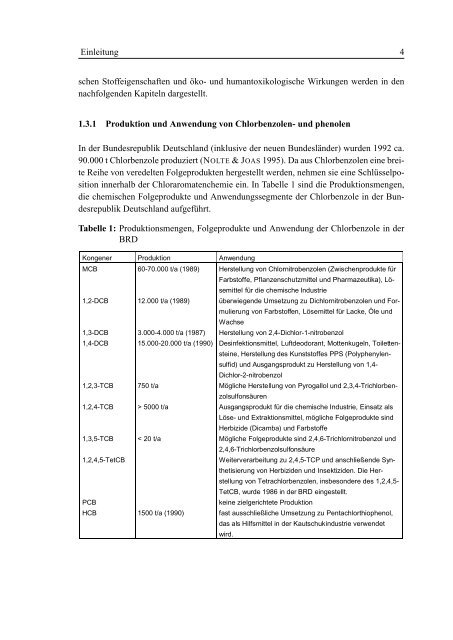 in situ Sanierung eines mit Chloraromaten verunreinigten ...