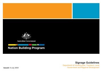 Federal Nation Building Program Signage Guidelines ... - Transport