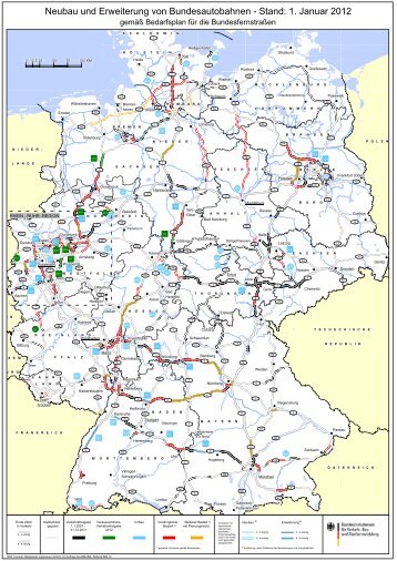 Neubau und Erweiterung von Bundesautobahnen - Stand 1. Januar ...