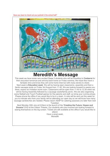 Meredith's Message - Glenroi Heights Public School