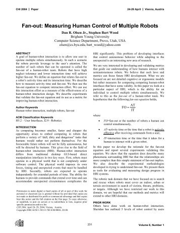 Fan-out: Measuring Human Control of Multiple Robots