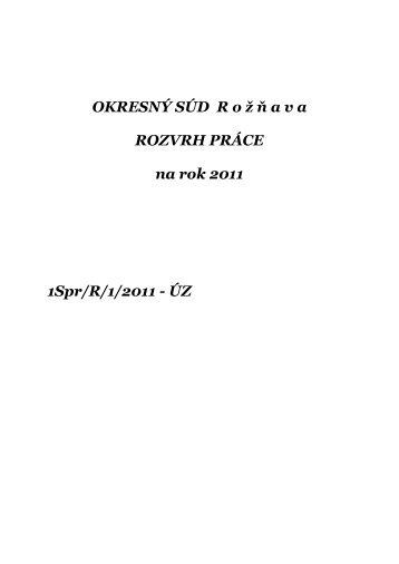 Rozvrh práce - Ministerstvo spravodlivosti SR