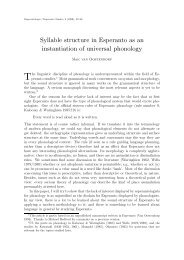 Syllable structure in Esperanto as an instantiation of universal ...