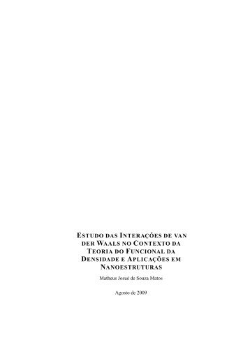 estudo das interaÃ§Ãµes de van der waals no - Departamento de ...