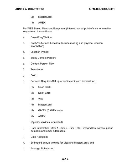 ANNEX A, CHAPTER 52 A-FN-105-001/AG-001 52A-1 General 1 ...