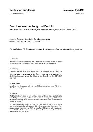 Beschlussempfehlung und Bericht - DIP - Deutscher Bundestag