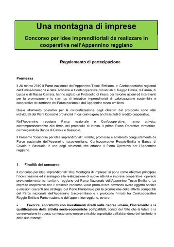 Regolamento di partecipazione - Parco Nazionale dell'Appennino ...