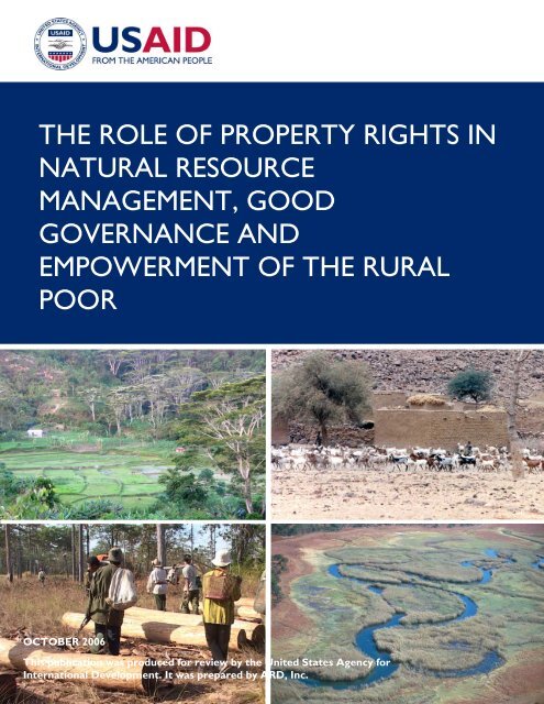 the role of property rights in natural resource management, good ...
