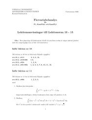 Flervariabelanalys Lektionsanvisningar till Lektionerna 10 - 15