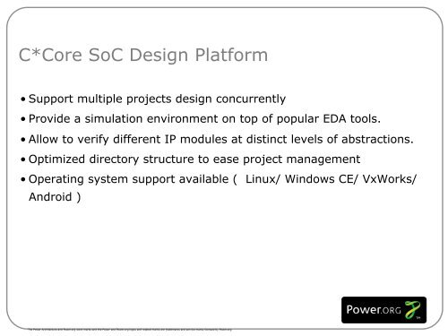 Help You to Win! C*Core's Scalable Design Platform - Power.org