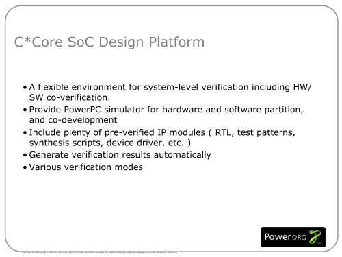 Help You to Win! C*Core's Scalable Design Platform - Power.org