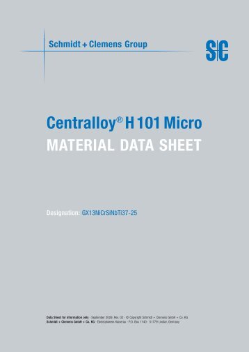 Centralloy H 101 Micro - Schmidt+Clemens