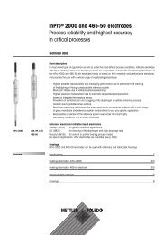 InProÂ® 2000 and 465-50 electrodes - Mettler-Toledo